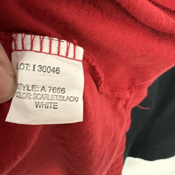 Mens NBA Chicago Bulls 3/4 Sleeve Shirt Black Red Size XL Patch Logo Late 2000s - Picture 7 of 11